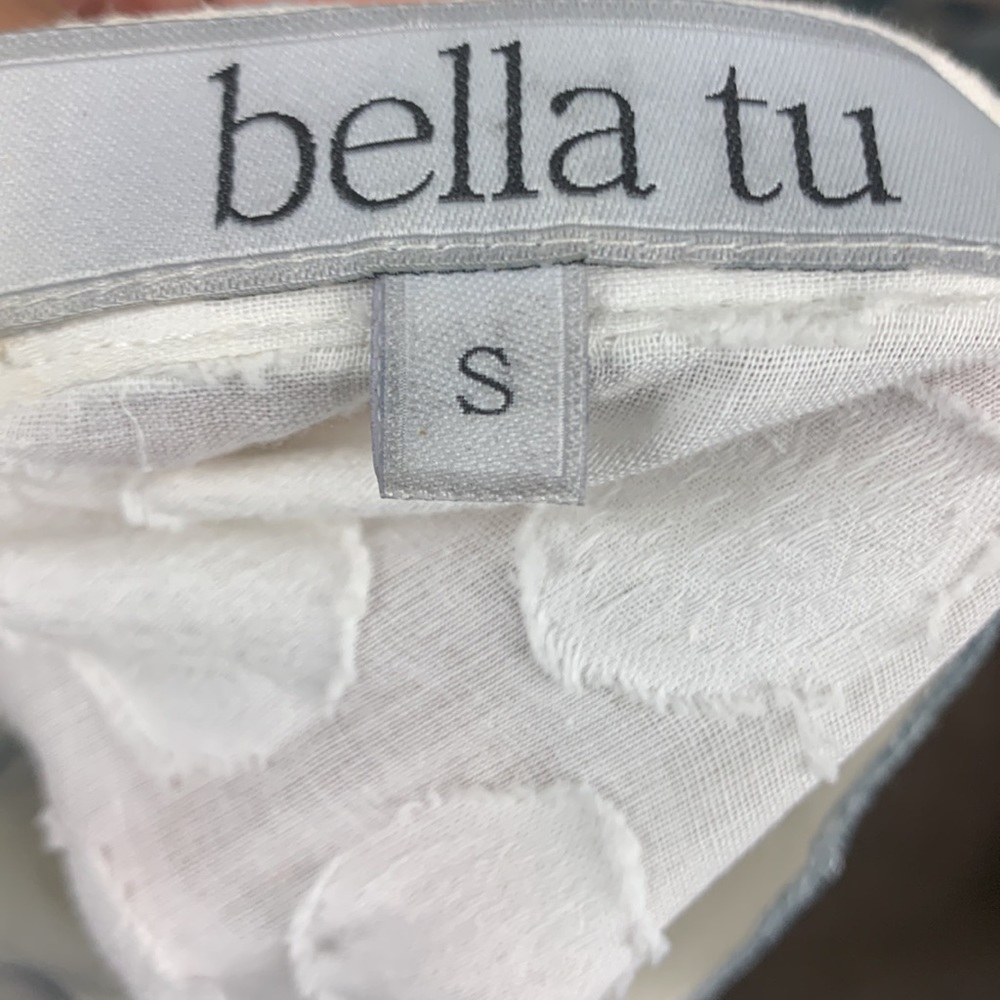 Bella Tu white sheer blouse Sz S - Picture 5 of 7